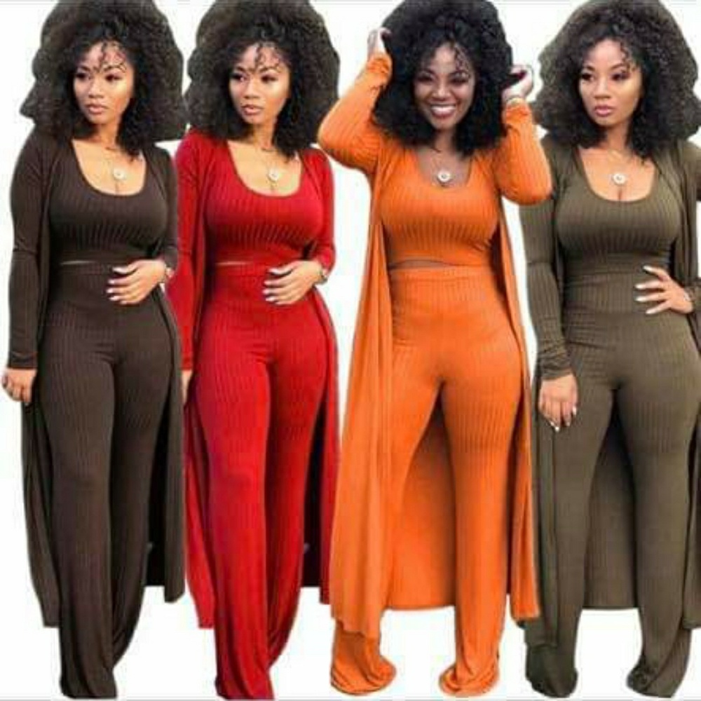 SOLD OUT 3 piece pant set available in orange